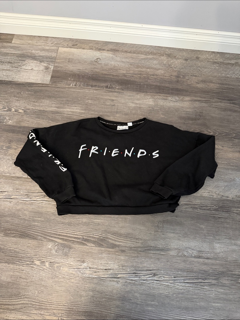FRIENDS Black Logo Sweatshirt with Multi-Color Dots‎